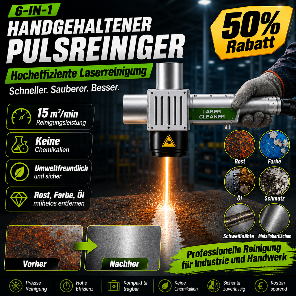 FWH50-P30A Handheld Puls-Laserreinigungskopf | 11 Reinigungsmodi